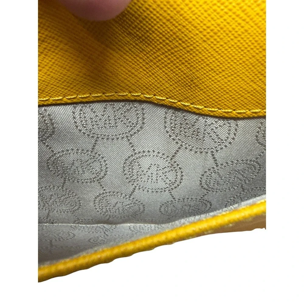 Michael Kors Crossbody Bag Womens Small Yellow Saffiano Leather Wallet Purse